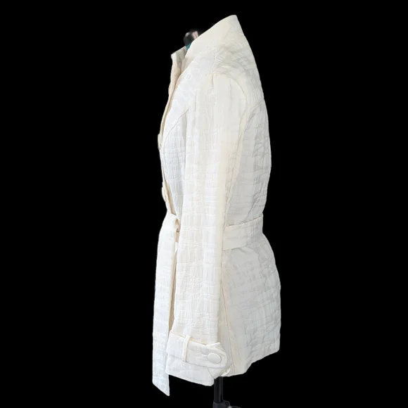 mac & jac Off-White Double-Breasted Trench Coat - Picture 2 of 8